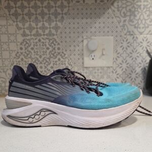 Saucony Light Blue Running Sneakers with Navy Accents